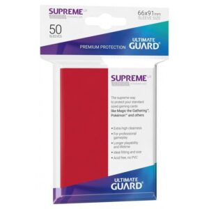 SUPREME UX (rød) Deck Protector Sleeves 50 stk. top-loading (66x91mm)