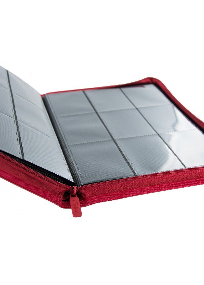 Samlemappe i høj kvalitet: Ultimate Guarde 9-pocket ZipFolio XenoSkin - Rød - Åben mappe