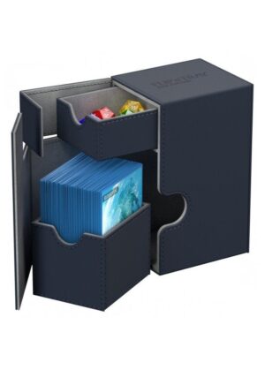 <STRONG>Deck box (Blå) - Flip'n'Tray 80+ XenoSkin™ - Ultimate Guard</STRONG> - Åben Box