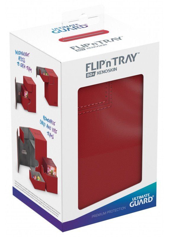 Deck box (Rød) - Flip'n'Tray 80+ XenoSkin™ - Ultimate Guard