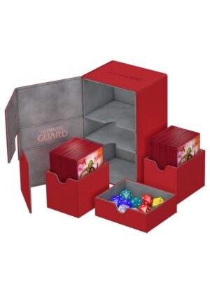 <STRONG>Deck box (Rød) - Twin Flip'n'Tray 160+ XenoSkin™ - Ultimate Guard</STRONG> - Åben Box