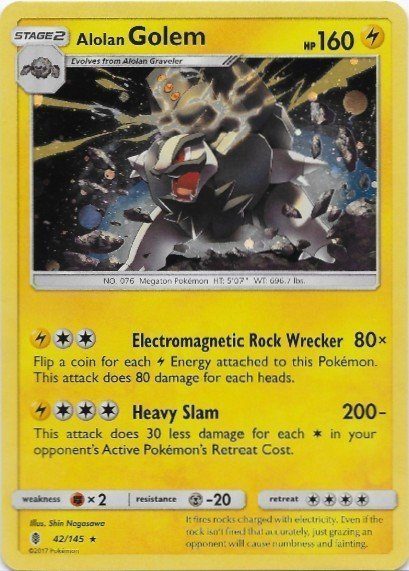Alolan Golem - 42/145 - Cosmos Holo
