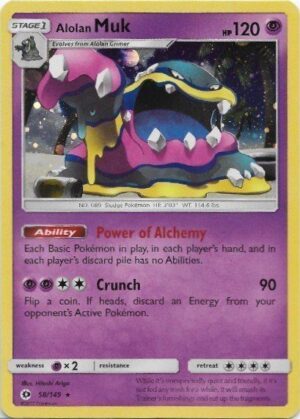 Alolan Muk, Alolan Dugtrio & Alolan Golem blister pack (2 stk.) - S&M Burning Shadows - Alolan Muk 58/149 Alternativ Holo