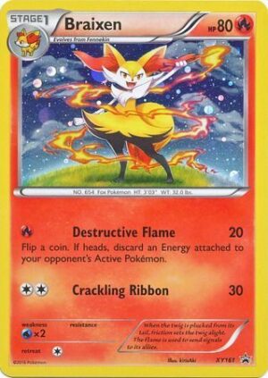 Braixen blister pack (3 stk.) - XY Evolutions - Braixen XY161 - Pokemon XY Promo kort