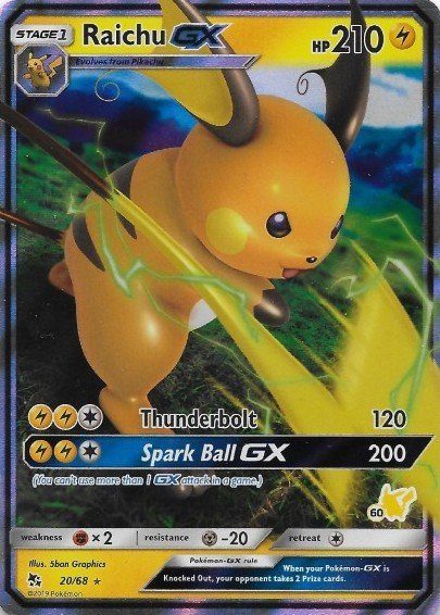 Battle Academy - Begyndersæt med 3 Deck - Raichu GX 20/68 S&M Hidden Fates - Battle Academy Edition