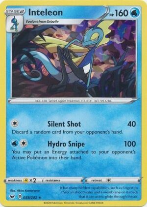 Inteleon Covert Power, Awesome Moves - Theme Deck - Inteleon 059/202 Cracked Ice Holo