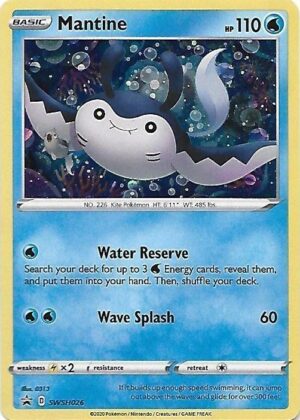 Mantine blister pack (1 stk.) - SWSH Rebel Clash - Mantine SWSH026 - Pokemon Sword & Shield Promo kort