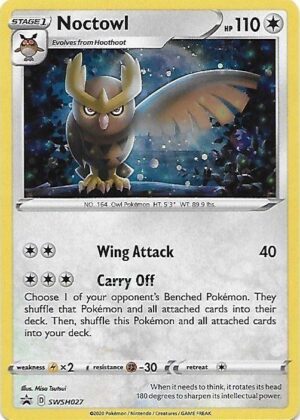 Noctowl blister pack (1 stk.) - SWSH Rebel Clash - Noctowl SWSH027 - Pokemon Sword & Shield Promo kort