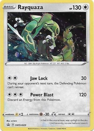 Rayquaza blister pack (3 stk.) - SWSH Rebel Clash - Rayquaza SWSH029 - Pokemon Sword & Shield Promo kort
