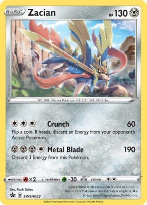 True Steel Premium Collection Box - Zacian. - Zacian SWSH033 - Pokemon Sword & Shield Promo kort