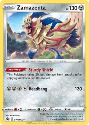 True Steel Premium Collection Box - Zamazenta. - Zamazenta SWSH034 - Pokemon Sword & Shield Promo kort