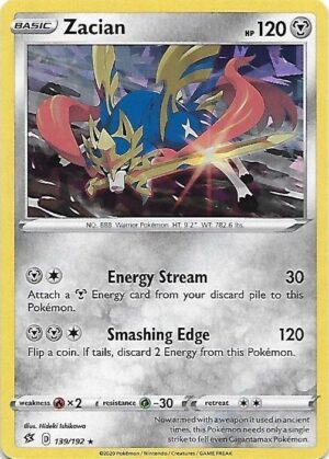 Zacian - Theme Deck - Zacian 139/192 SWSH Rebel Clash - Cracked Ice Holo