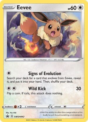 Eevee blister pack (3 stk.) - SWSH Darkness Ablaze - Eevee SWSH042 - Pokemon Sword & Shield Promo kort