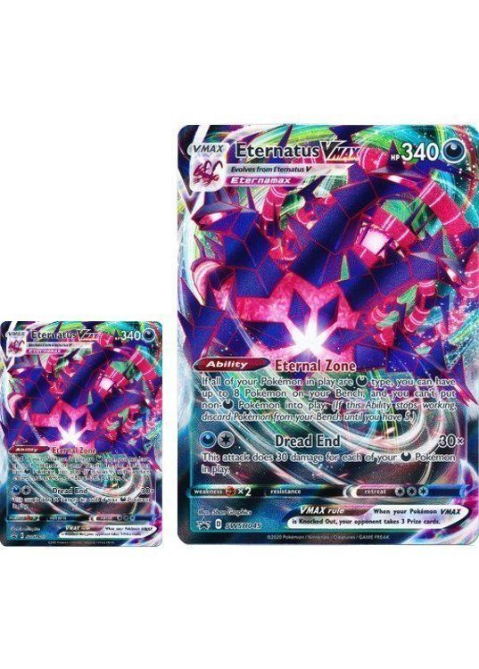 Eternatus VMAX Premium Collection Box. - Eternatus VMAX SWSH045 JUMBOkort - Pokemon Sword & Shield Promo kort