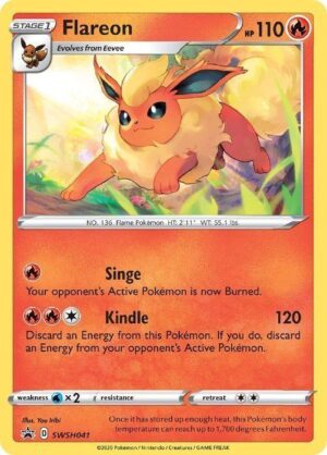 Flareon blister pack (3 stk.) - SWSH Darkness Ablaze - Flareon SWSH041 - Pokemon Sword & Shield Promo kort