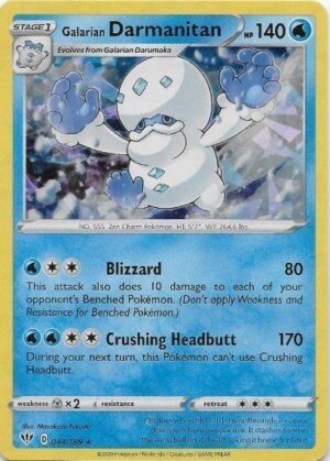 Galarian Darmanitan - Theme Deck - Galarian Darmanitan 044/189 SWSH Darkness Ablaze - Cracked Ice Holo