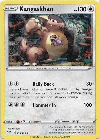 Galarian Darmanitan - Theme Deck - Kangaskhan 133/189 SWSH Darkness Ablaze - Non Holo