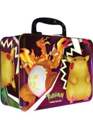 Tin Box udsmykket med Charizard VMAX og Pikachu VMAX - Pokémon Collector's Chest Fall 2020.