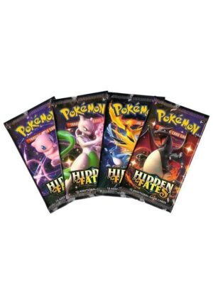 Booster Pack full artwork set (4 stk.) fra S&M Hidden Fates.