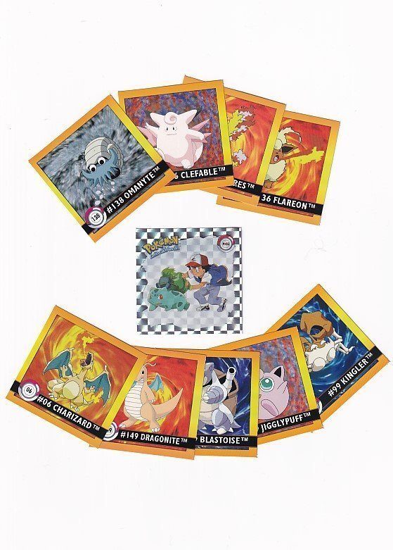 Pokémon klistermærker (10 stk.) - Stickers Series 1 - Eksempel på klistermærker i en pakke.