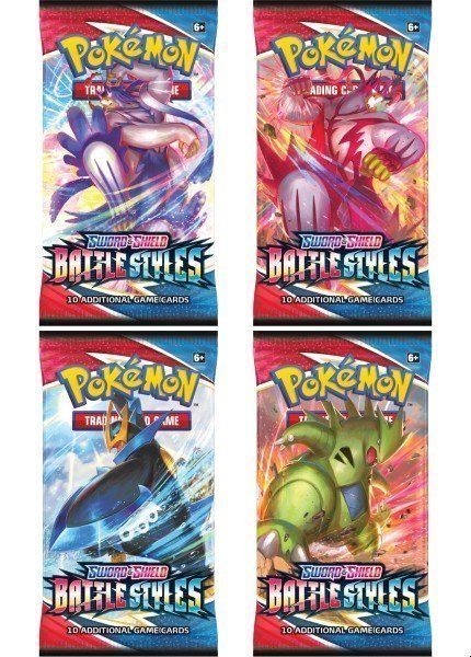 Booster Pack full artwork set (4 stk.) fra SWSH Battle Styles.