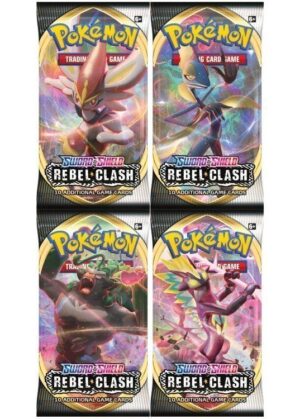 Booster Pack full artwork set (4 stk.) fra SWSH Rebel Clash.