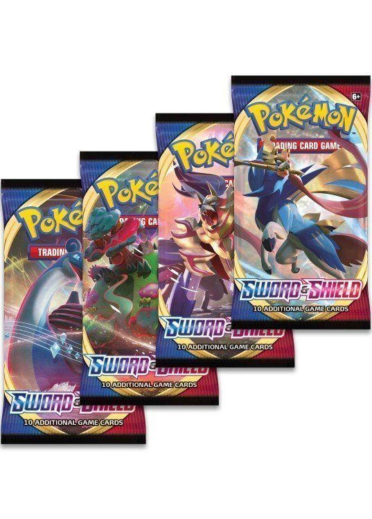 Booster Pack full artwork set (4 stk.) fra Sword & Shield.