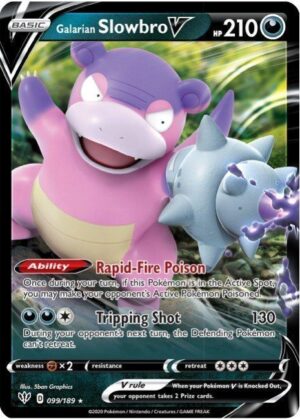 Galarian Slowbro V - V Forces Tin Box. - Galarian Slowbro V 99/189 Pokémonkort fra serien Darkness Ablaze