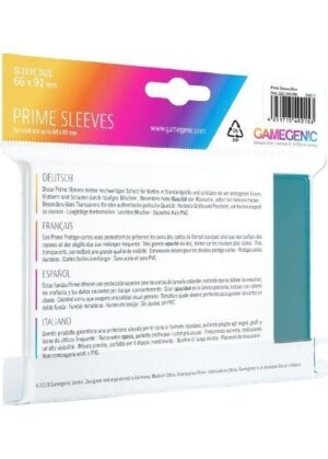 Prime standart (Blå) Deck Protector Sleeves 100 stk. top-loading (66x91mm) - Prime standart (Blå) - Bagside