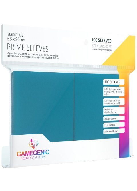 Prime standart (Blå) Deck Protector Sleeves 100 stk. top-loading (66x91mm)