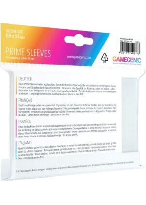 Prime standart (Hvid) Deck Protector Sleeves 100 stk. top-loading (66x91mm) - Prime standart (Hvid) - Bagside