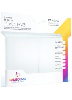 Prime standart (Hvid) Deck Protector Sleeves 100 stk. top-loading (66x91mm)