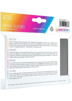 Prime standart (Mørkegrå) Deck Protector Sleeves 100 stk. top-loading (66x91mm) - Prime standart (Mørkegrå) - Bagside