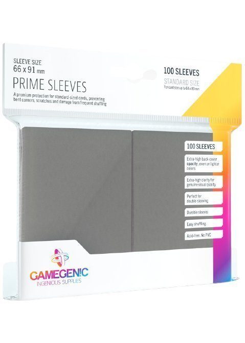 Prime standart (Mørkegrå) Deck Protector Sleeves 100 stk. top-loading (66x91mm)