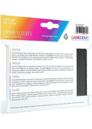 Prime standart (Sort) Deck Protector Sleeves 100 stk. top-loading (66x91mm) - Prime standart (Sort) - Bagside