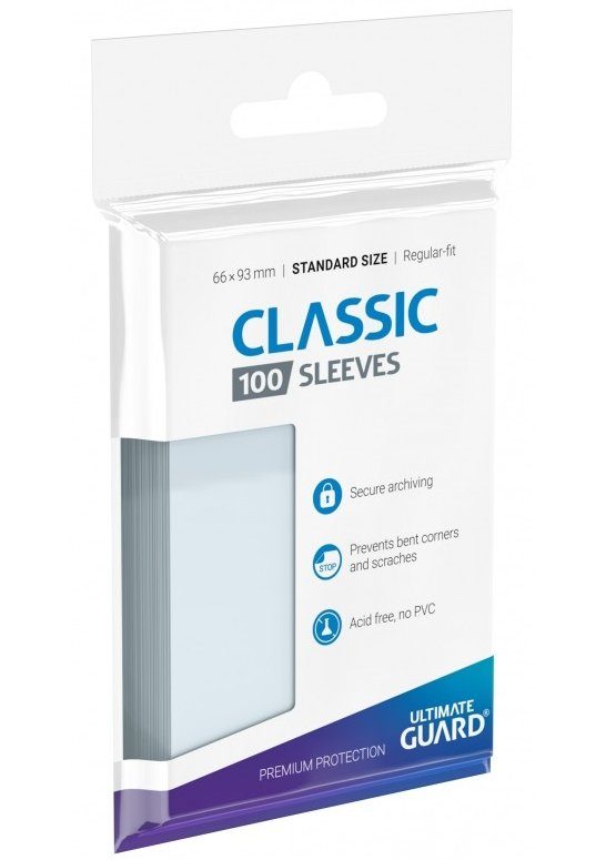Classic soft sleeves (klar) standard size 100 stk. top-loading (66x93mm)