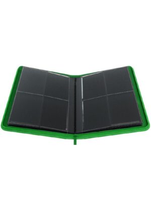 Samlemappe i høj kvalitet: Gamegenic 4-pocket Zip-Up Album  - Grøn - Gamegenic 4-pocket Zip-Up Album  - Grøn - Åben mappe