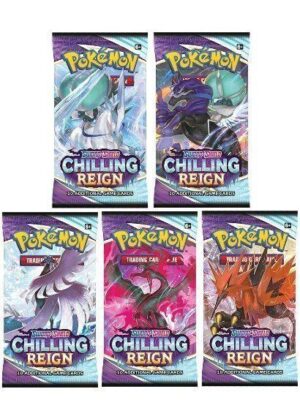 Booster Pack full artwork set (5 stk.) fra SWSH Chilling Reign.