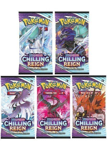 Booster Pack full artwork set (5 stk.) fra SWSH Chilling Reign.