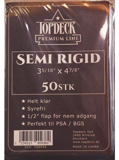 Semi Rigid Card Saver 50 stk. top-loading (84x123mm) - Topdeck Premium Line