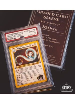 Sleeves til PSA kort - Graded Card Sleeves 100 stk. top-loading (85x139mm) - Topdeck Premium Line - Graded card sleeve med PSA pokemon kort