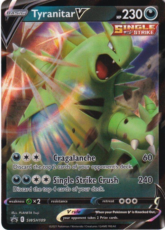 Tyranitar V - V Strikers Tin. - Tyranitar V SWSH109 - Pokemon Sword & Shield Promo kort