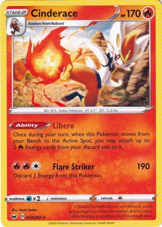 Victini V - Battle Deck - Cinderace 034/202 - Non Holo