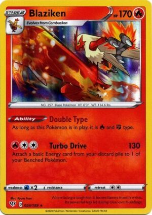 Blaziken blister pack (1 stk.) - SWSH Chilling Reign - Blaziken 024/189 (Holo) - Sword & Shield Darkness Ablaze