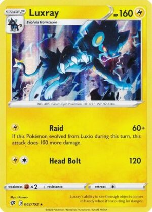 Luxray blister pack (1 stk.) - SWSH Vivid Voltage - Luxray 062/192 (Holo) - Sword & Shield Rebel Clash