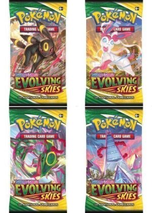 Booster Pack full artwork set (4 stk.) fra SWSH Evolving Skies.