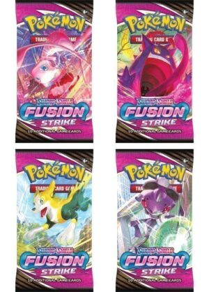 Booster Pack full artwork set (4 stk.) fra SWSH Fusion Strike.