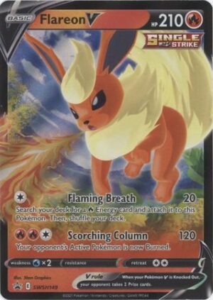 Flareon V - Eevee Evolutions Tin - Flareon V SWSH149 - Pokemon Sword & Shield Promo kort