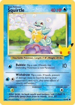 Squirtle - 63/102 - 25 års jubilæum - JUMBOkort
