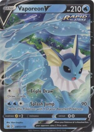 Vaporeon V - Eevee Evolutions Tin - Vaporeon V SWSH150 - Pokemon Sword & Shield Promo kort